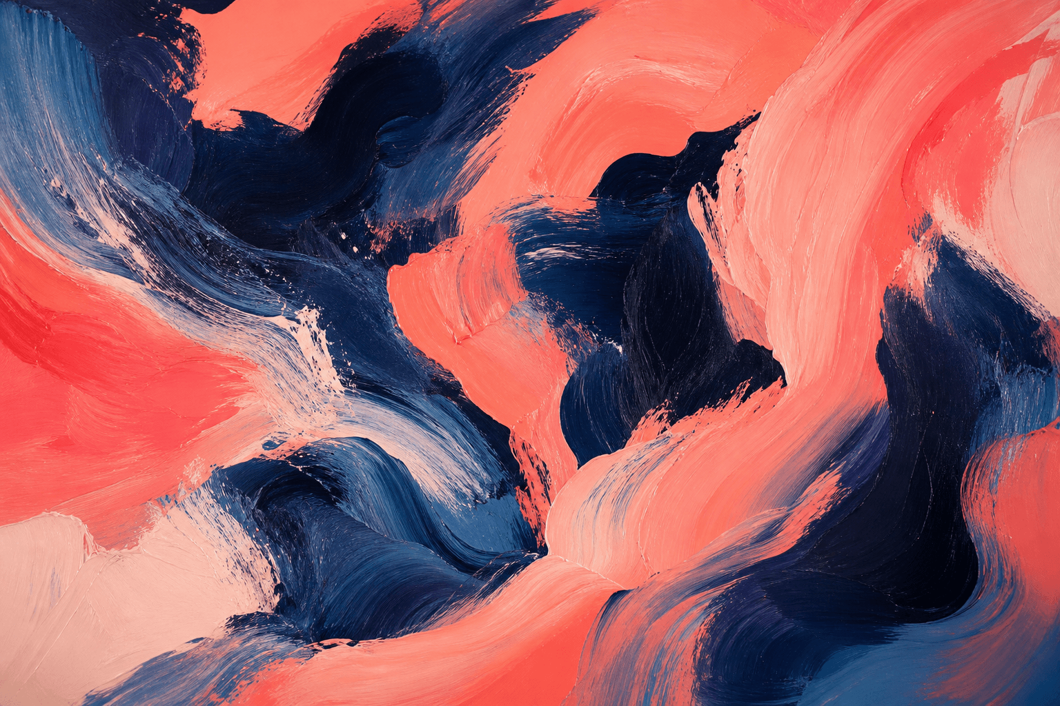 Abstract in coral and navy