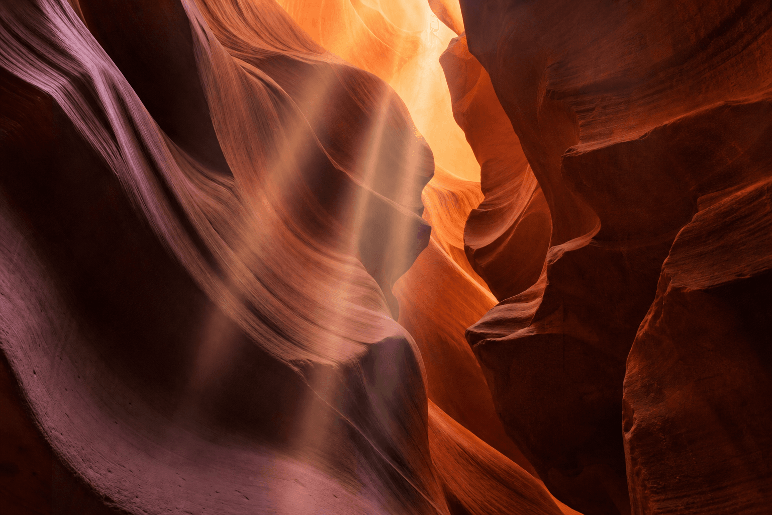 Antelope Canyon light beams