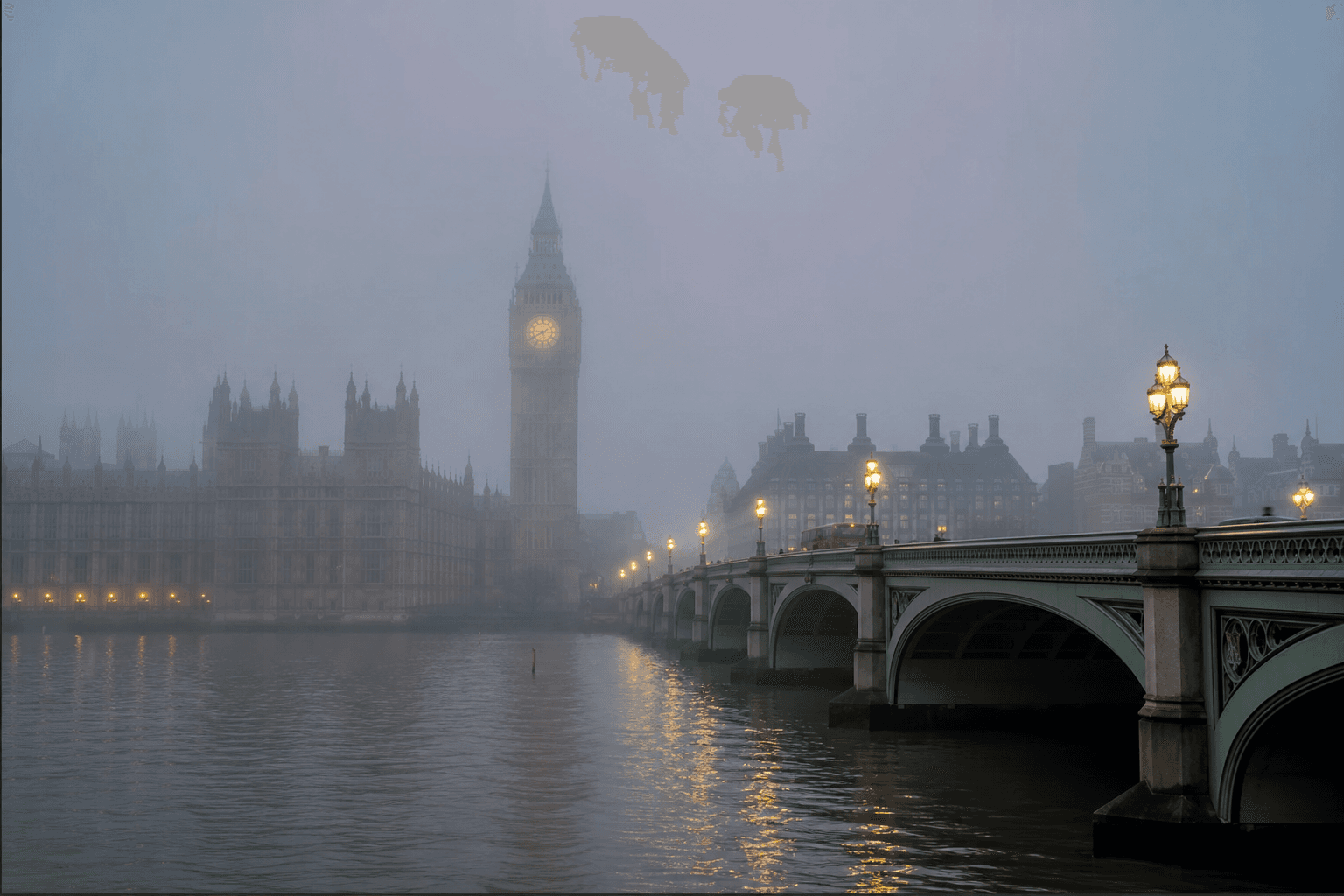 London Thames in the fog