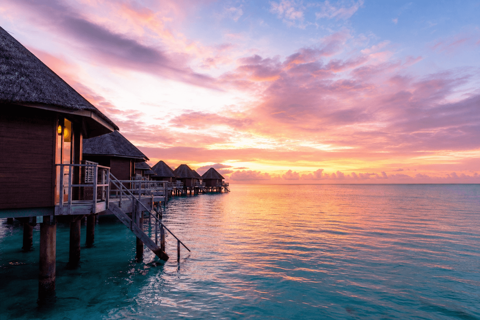 Maldives overwater bungalows