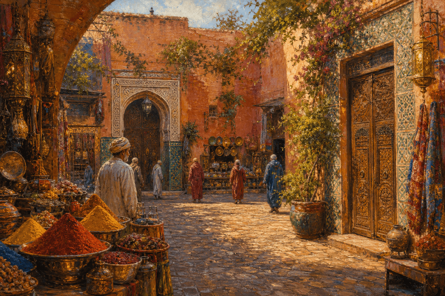 Marrakech souk courtyard