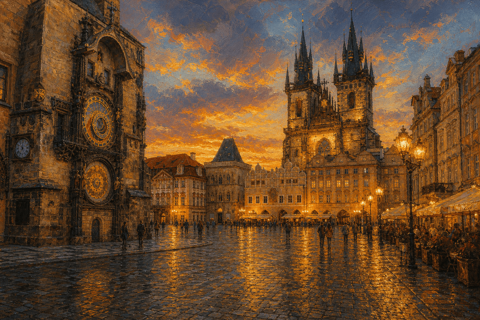 Prague Old Town at dusk